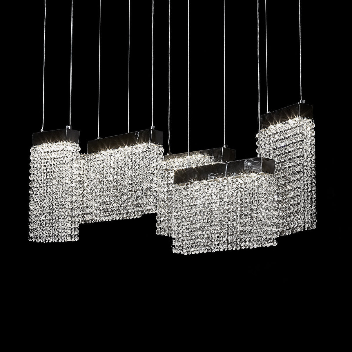 Aico Furniture - City Lights Chandelier, Small - Lt-Ch977S-Clr