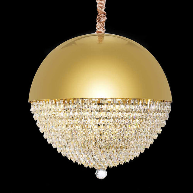 Aico Furniture - Eclipse Led Light Chandelier W/Gold Dome - Lt-Ch985G-12Clr