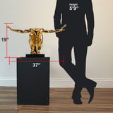 Large Saluting Man Resin Sculpture 37" Wide x 19" Tall // Gold Plated - Home Elegance USA