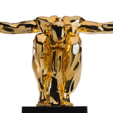 Large Saluting Man Resin Sculpture 37" Wide x 19" Tall // Gold Plated - Home Elegance USA