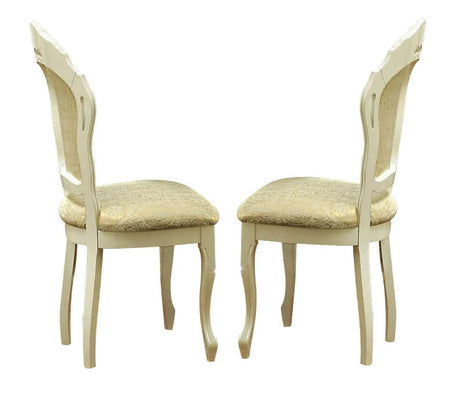 Leonardo Classic Rectangular Dining Room Set Glossy Ivory Finish | ESF