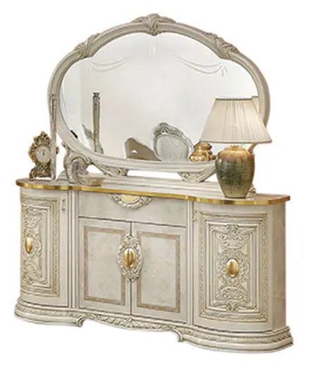 Leonardo Classic Rectangular Dining Room Set Glossy Ivory Finish | ESF