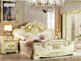 Leonardo Classic Royalty Bedroom Set In High Gloss Ivory W/ Gold Accents Finish By Esf Furniture - ESF Furniture