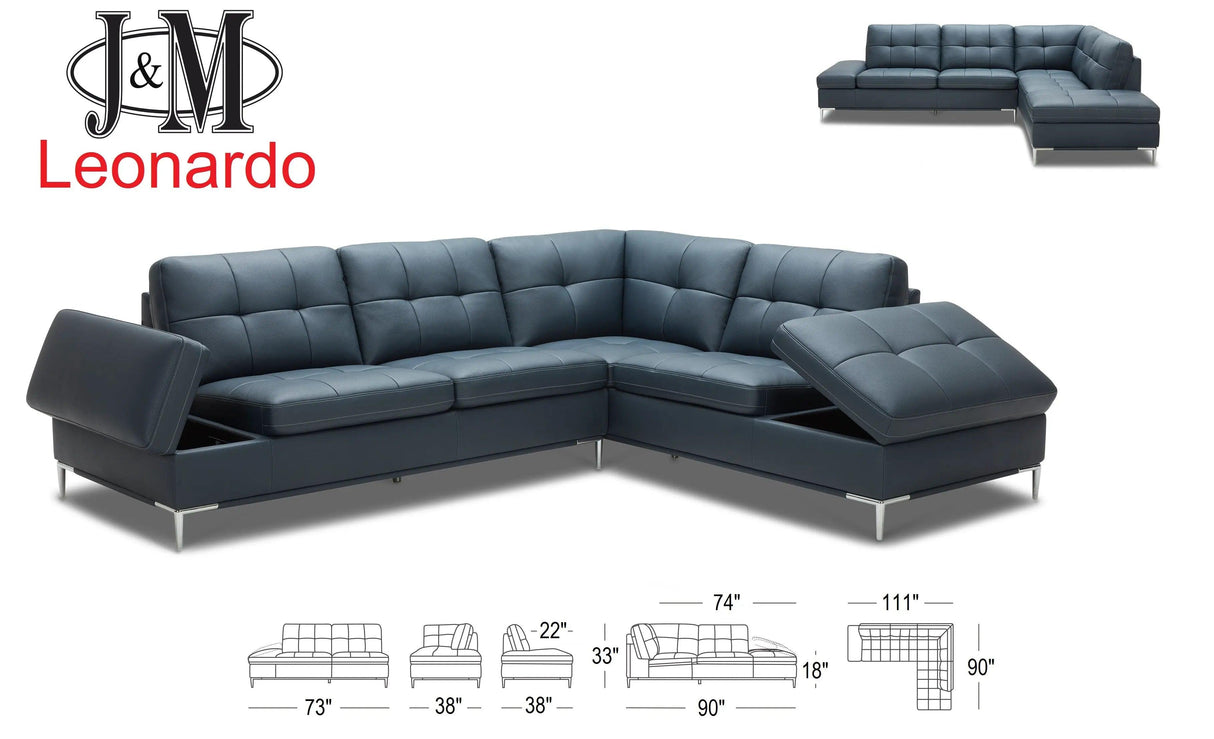 Leonardo Sectional with Storage by J&M Furniture J&M Furniture