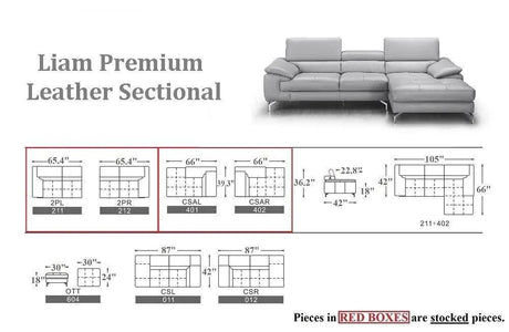 Liam Premium Leather Sectional by J&M Furniture J&M Furniture