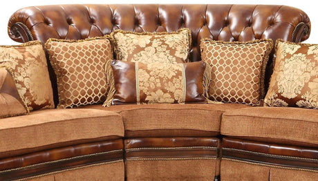 Linda Traditional Sectional in Cherry Wood Finish by Cosmos Furniture Cosmos Furniture