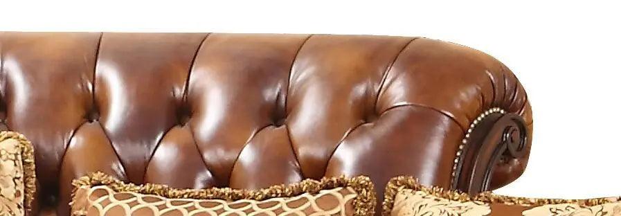 Linda Traditional Sectional In Cherry Wood Finish 3042CHLIN