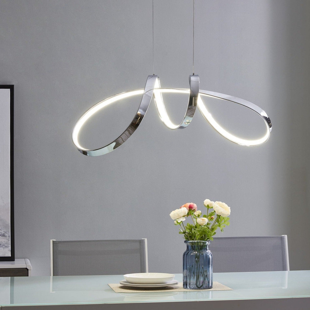 Lisbon LED Chandelier // Chrome - Home Elegance USA