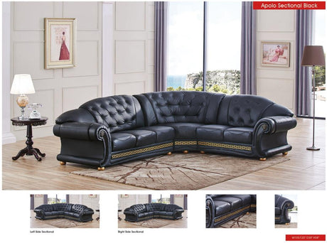 Apolo Sectional Left Facing Black - Apolosectleftblack | ESF
