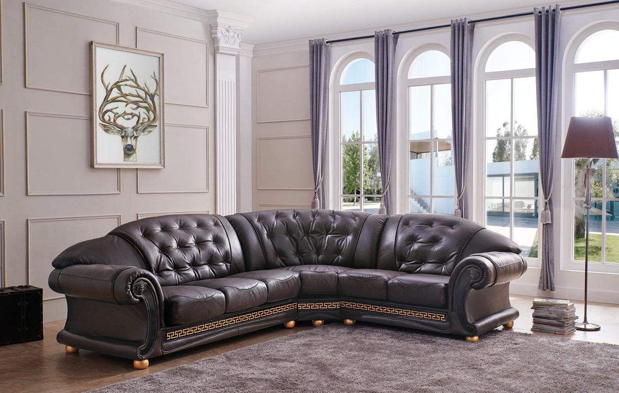 Apolo Sectional Right Facing Brown - Apolosectrightbrow | ESF | Home Elegance USA