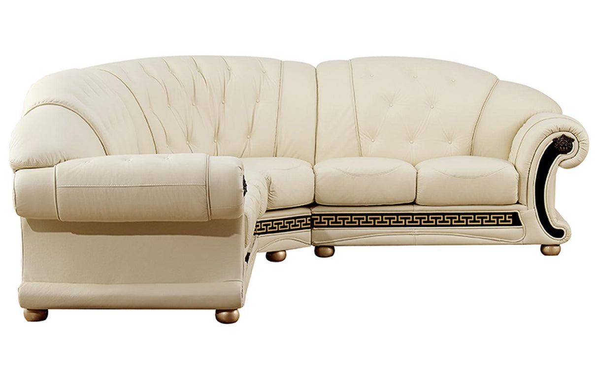 Apolo Sectional Left Facing Ivory - Apolosectleftivory | ESF | Home Elegance USA