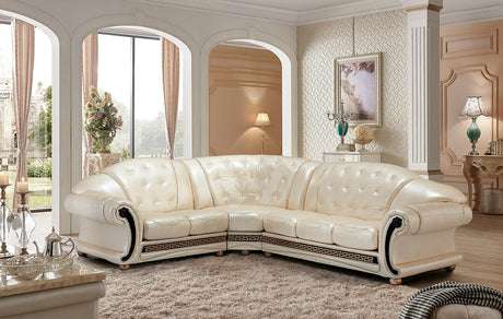 Esf Furniture - Apolo Sectional Left Facing Pearl - Apolosectleftpearl