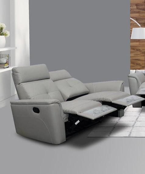 8501 2 Loveseat W - 2 Recliners In Light Grey - 85012 | ESF | Home Elegance USA