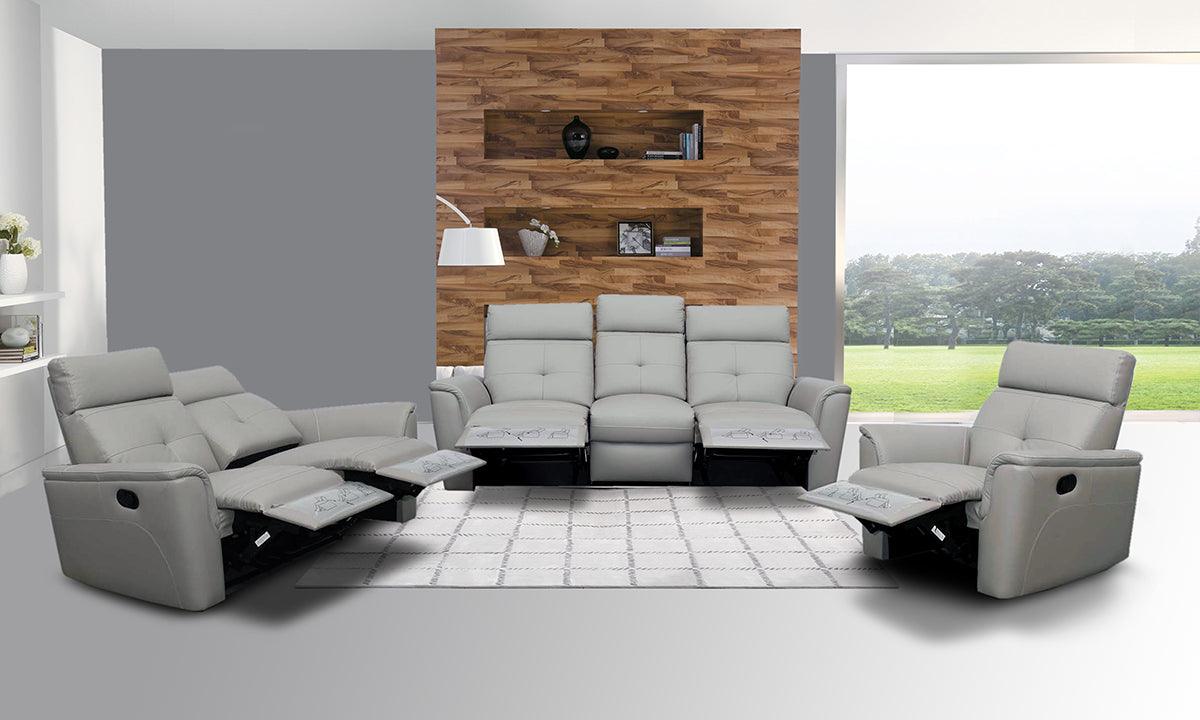 8501 3 Piece Recliner Living Room Set In Light Grey - 8501Lightgrey - Slc | ESF | Home Elegance USA