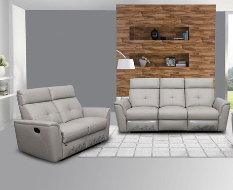 8501 2 Piece Recliner Sofa Set In Light Grey - 8501Lightgrey - Sl | ESF | Home Elegance USA