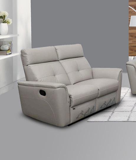 8501 2 Loveseat W - 2 Recliners In Light Grey - 85012 | ESF | Home Elegance USA