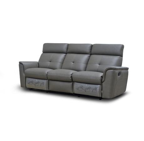 ESF Furniture - 8501 3 Sofa w-2 Recliners in Dark Grey - 85013DARKGREY
