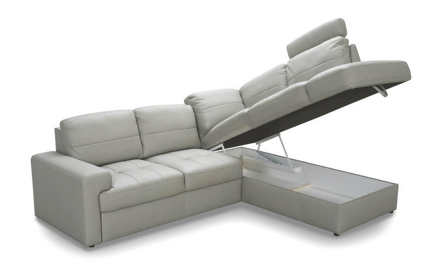Esf Furniture - Ella Right Sectional W/Bed In Taupe - Ellasectional