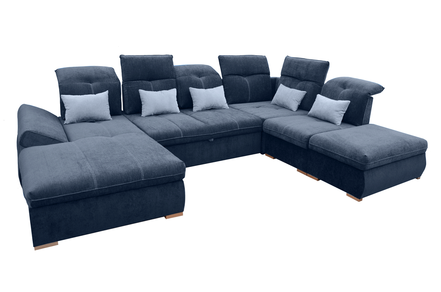 Esf Furniture - Opera Left Sectional In Dark Blue - Operasectional