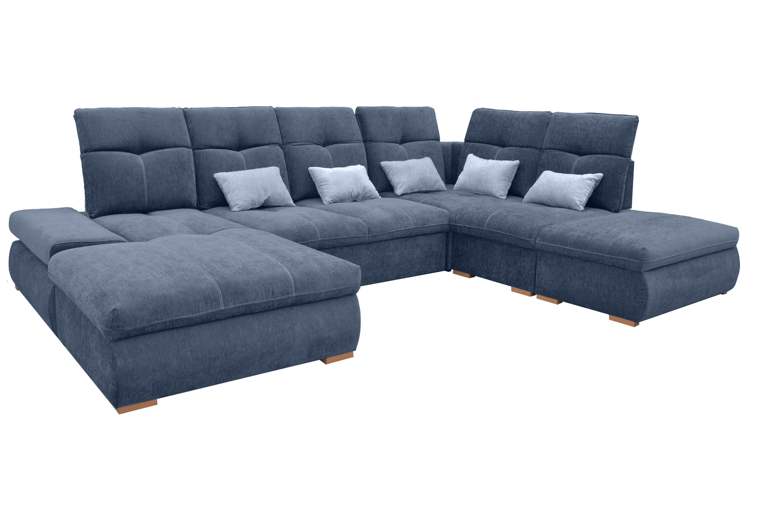Esf Furniture - Opera Left Sectional In Dark Blue - Operasectional