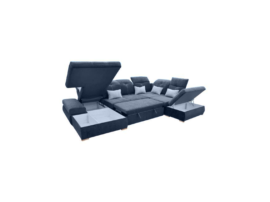 Esf Furniture - Opera Right Sectional In Dark Blue - Operasectionalright