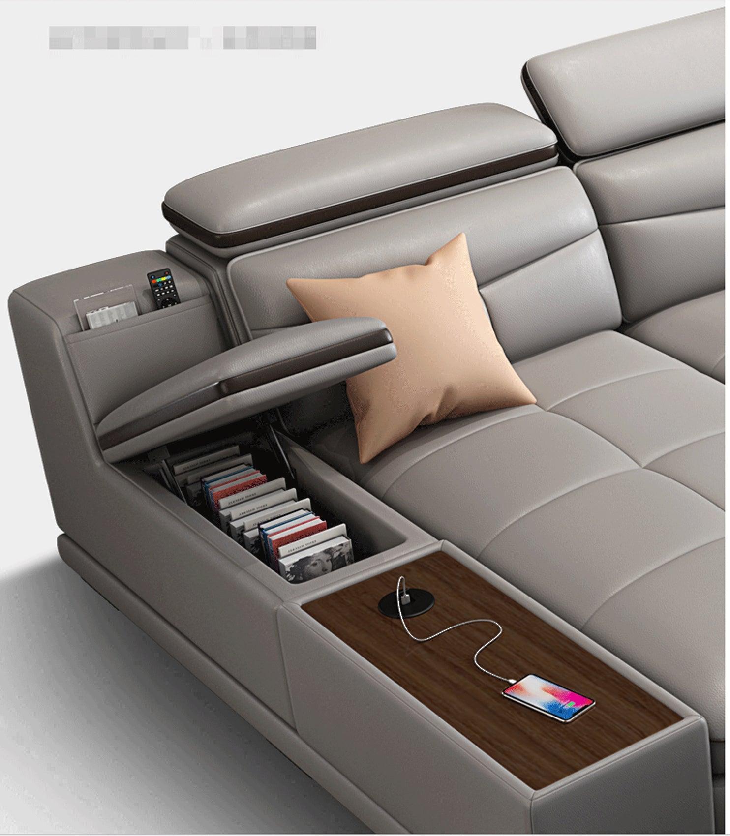 908 Sectional Left In Light Grey - 908Sectional | ESF | Home Elegance USA