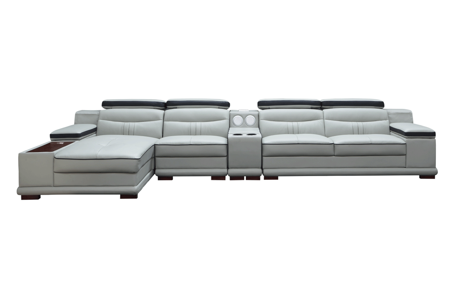 908 Sectional Left In Light Grey - 908Sectional | ESF | Home Elegance USA