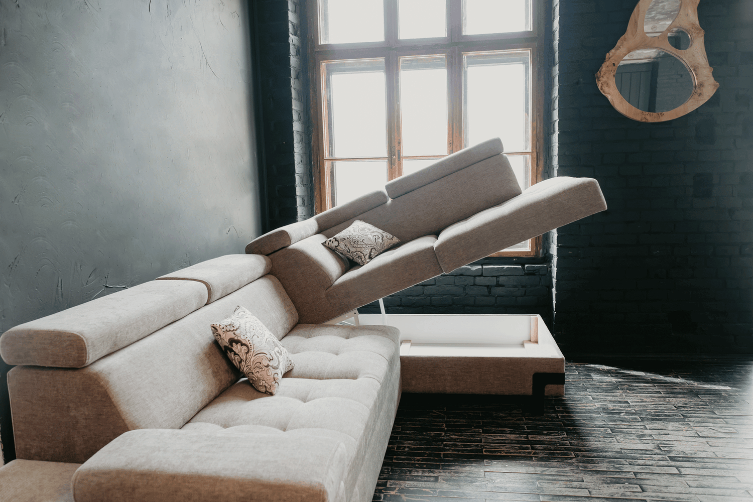 Esf Furniture - Garda Sectional Left W/ Bed And Storage - Gardasectionalleft