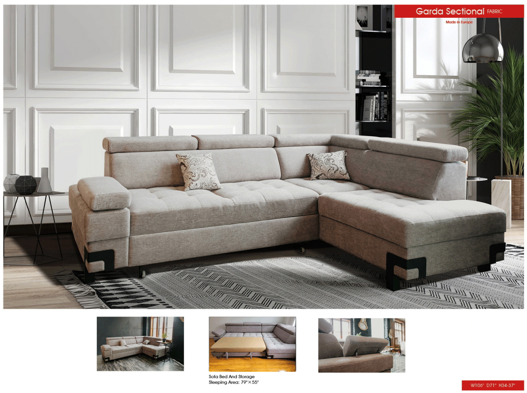 Esf Furniture - Garda Sectional Right W/ Bed And Storage - Gardasectional