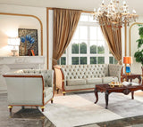 401 2 Piece Leather Sofa Set In Grey - 401Sc | ESF | Home Elegance USA