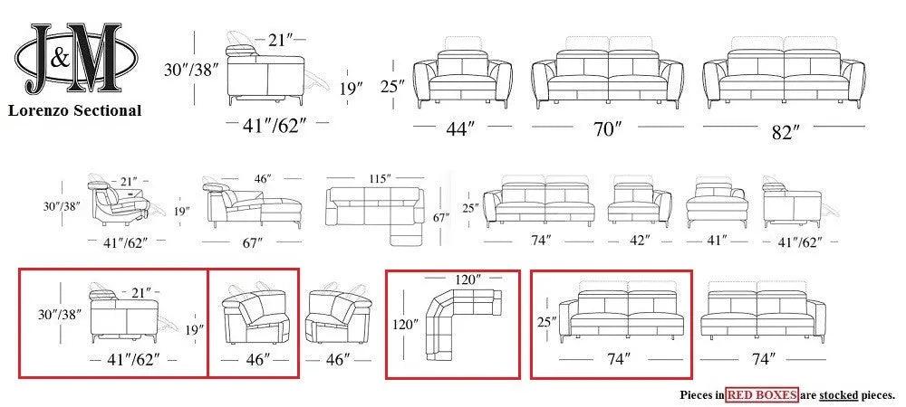 Lorenzo Motion Sectional In Rust Color by J&M Furniture J&M Furniture