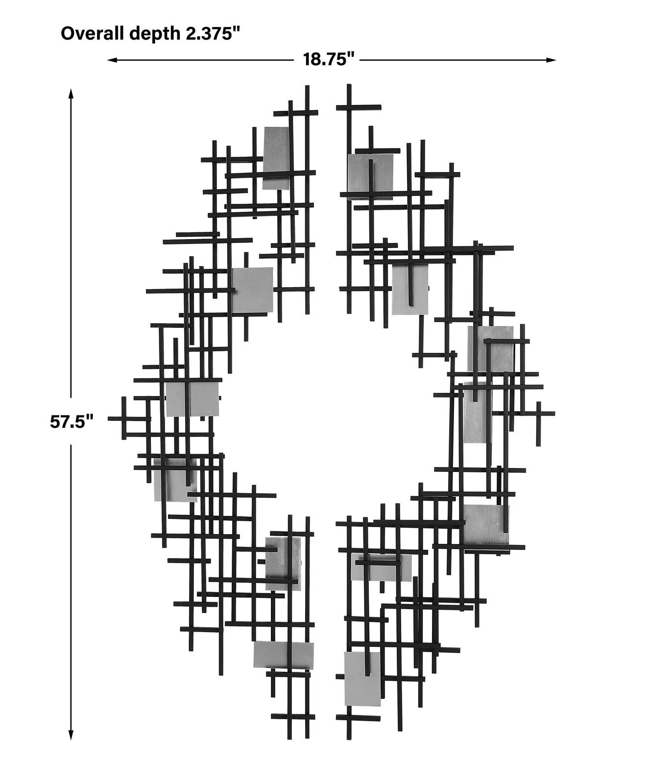 Uttermost Reflection Metal Grid Wall Decor - Set Of 2 - Home Elegance USA