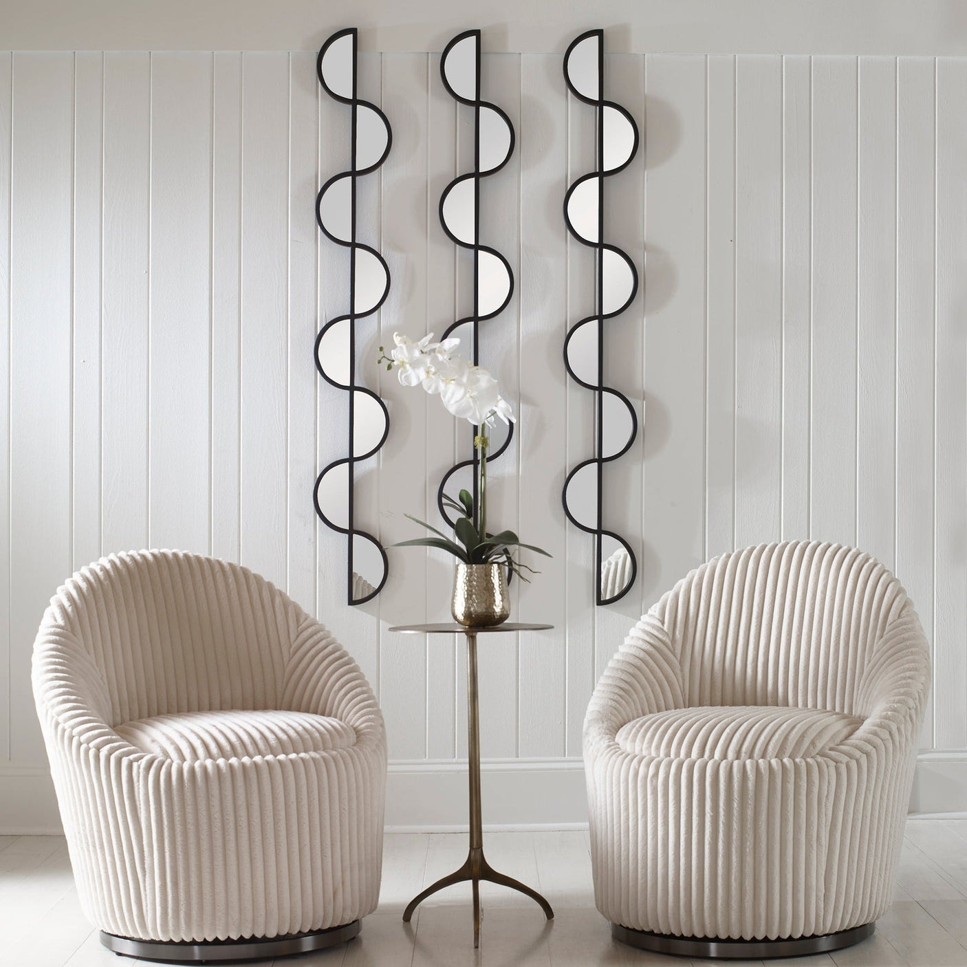 Uttermost Wisp Mirrored Iron Wall Decor - Set Of 3 - Home Elegance USA