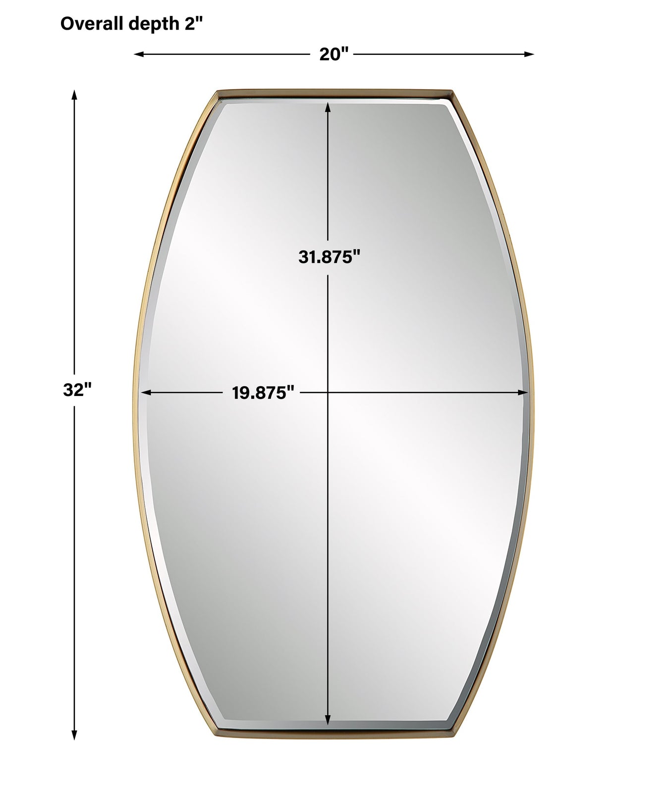 Uttermost Portal Modern Brass Mirror - Home Elegance USA