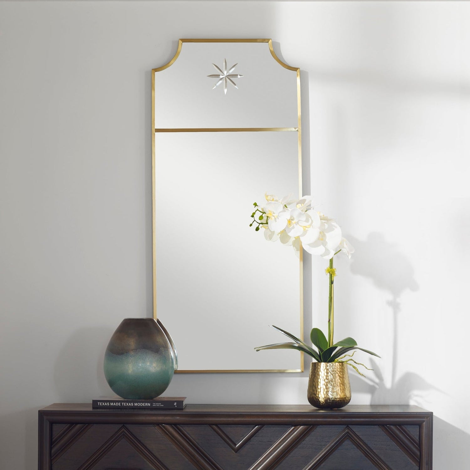 Caddington Tall Brass Mirror | Uttermost | Home Elegance USA