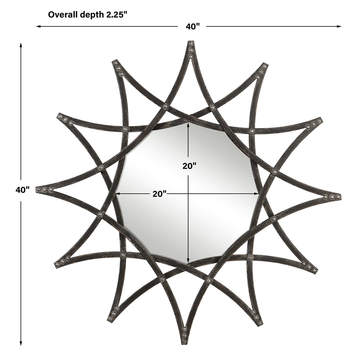 Uttermost Solaris Iron Star Mirror - Home Elegance USA