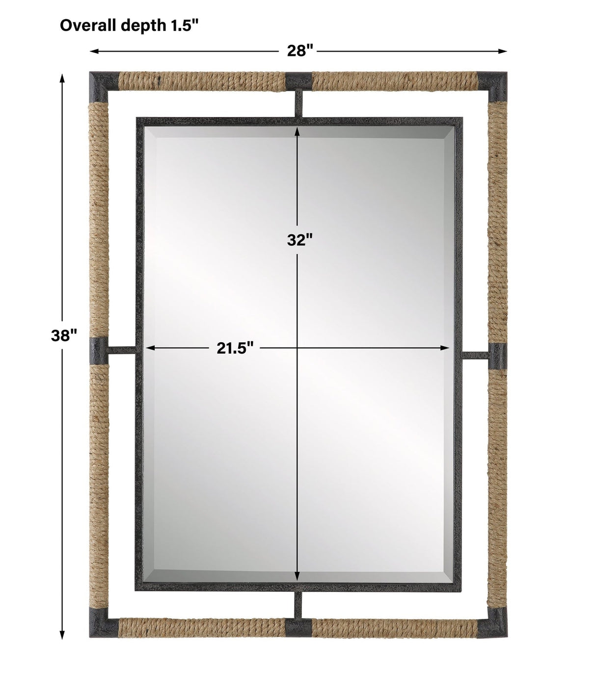 Uttermost Melville Iron & Rope Mirror - Home Elegance USA