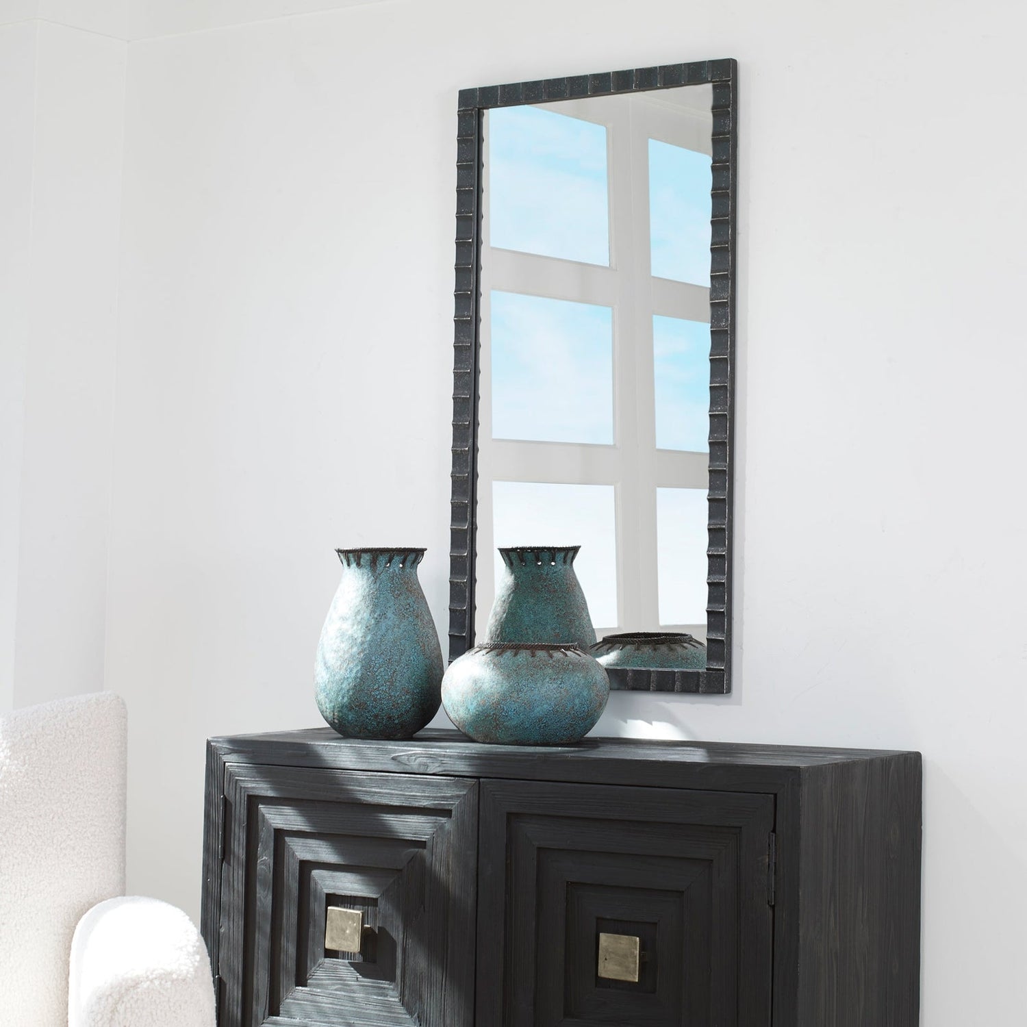 Dandridge Black Industrial Mirror | Uttermost | Home Elegance USA