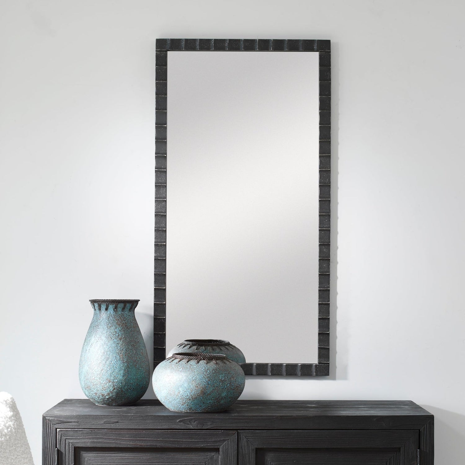 Dandridge Black Industrial Mirror | Uttermost | Home Elegance USA