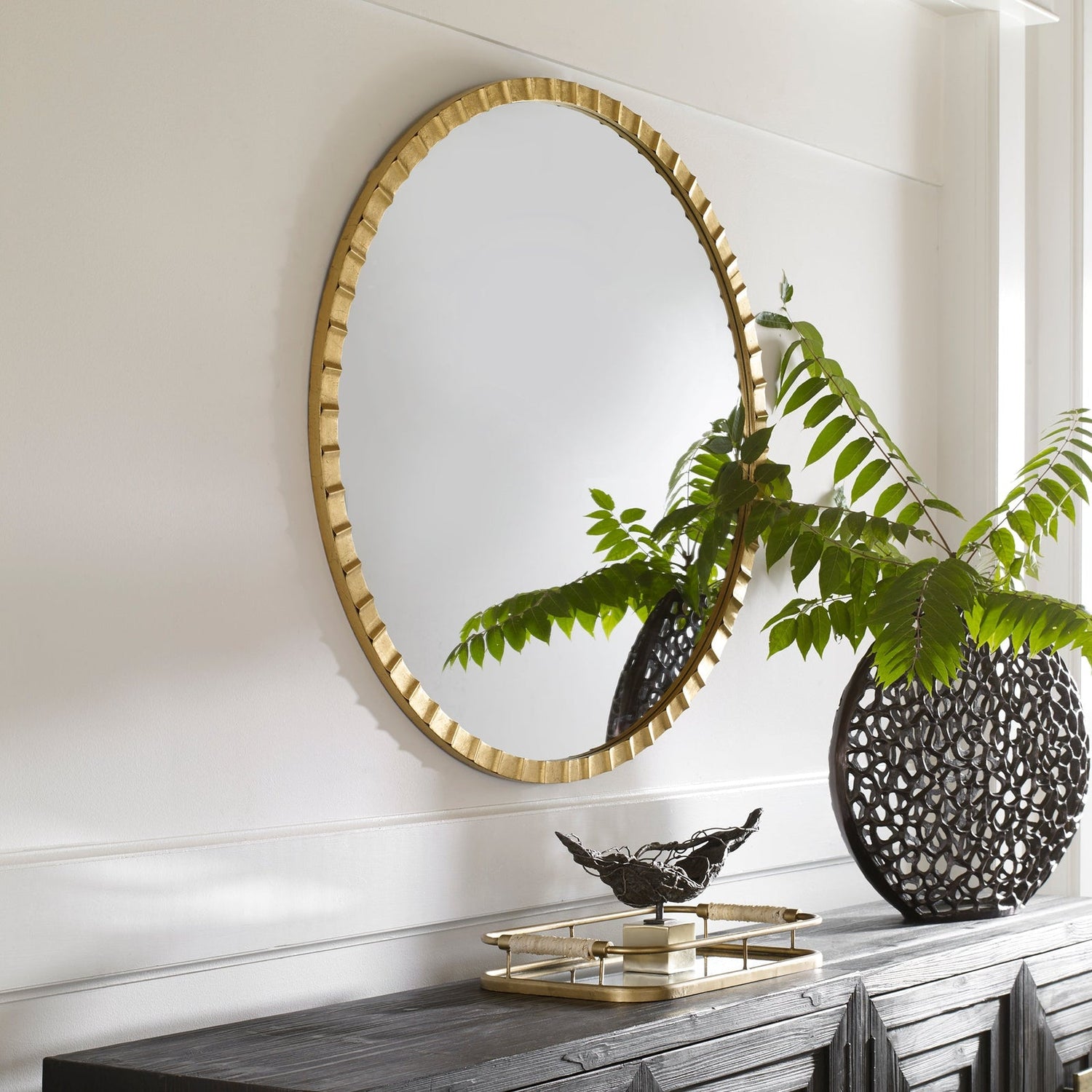 Dandridge Gold Round Mirror | Uttermost | Home Elegance USA