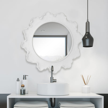 Uttermost Sea Coral White Round Mirror - Home Elegance USA