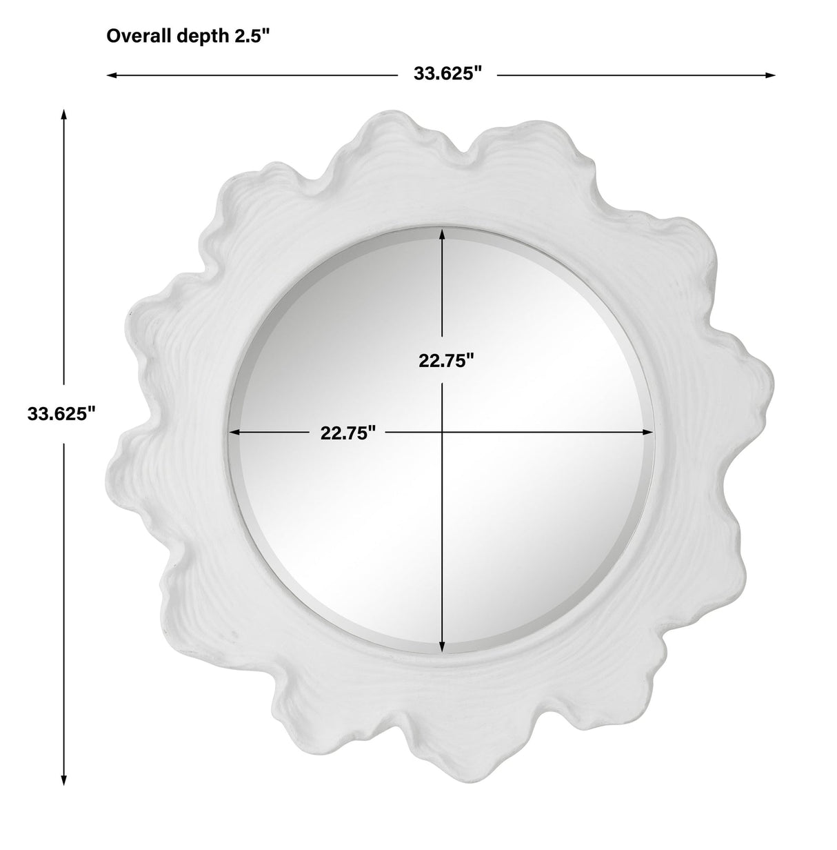 Uttermost Sea Coral White Round Mirror - Home Elegance USA
