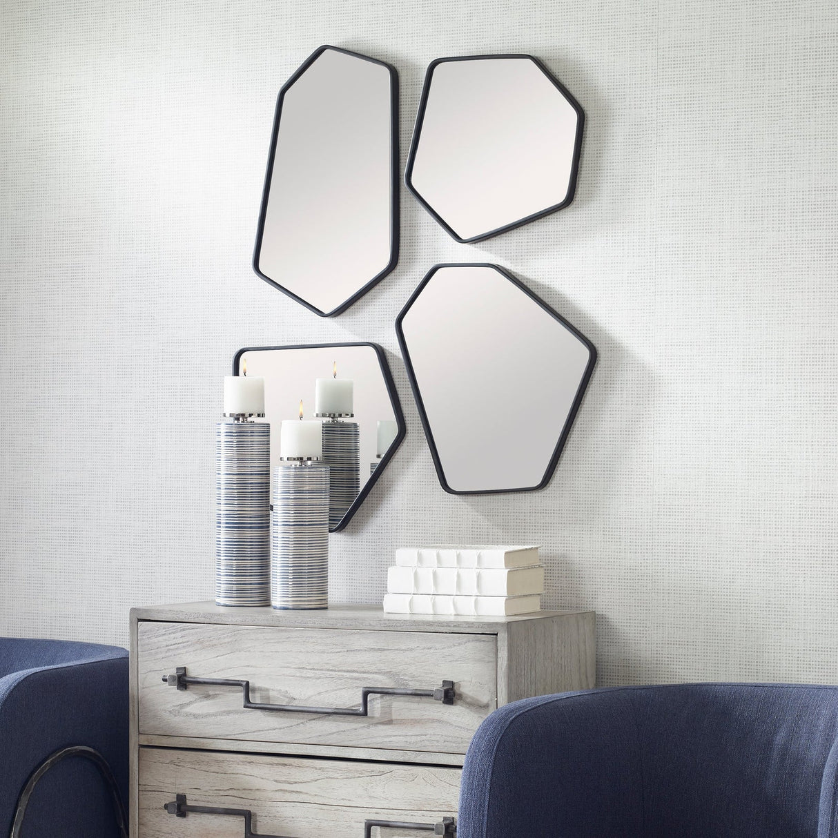 Uttermost Linneah Black Mirrors - Set Of 4 - Home Elegance USA