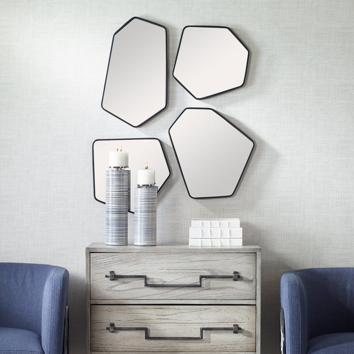 Uttermost Linneah Black Mirrors - Set Of 4 - Home Elegance USA