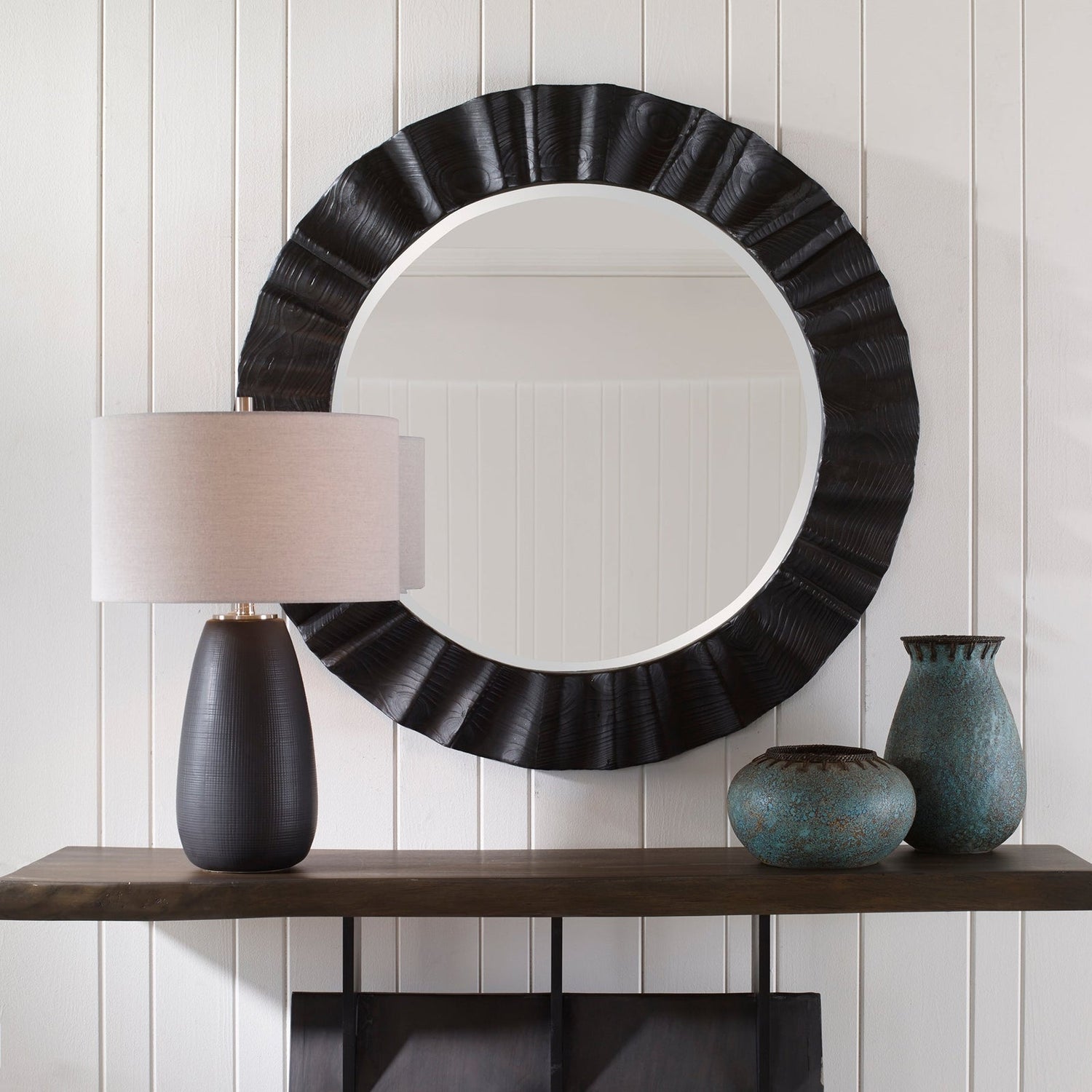Caribou Dark Espresso Round Mirror | Uttermost | Home Elegance USA