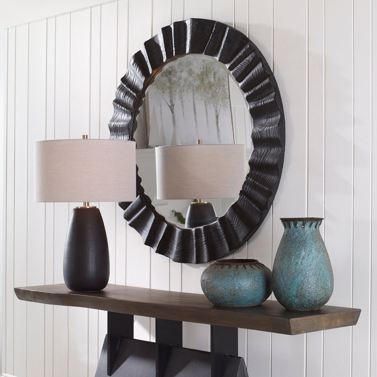 Caribou Dark Espresso Round Mirror | Uttermost | Home Elegance USA