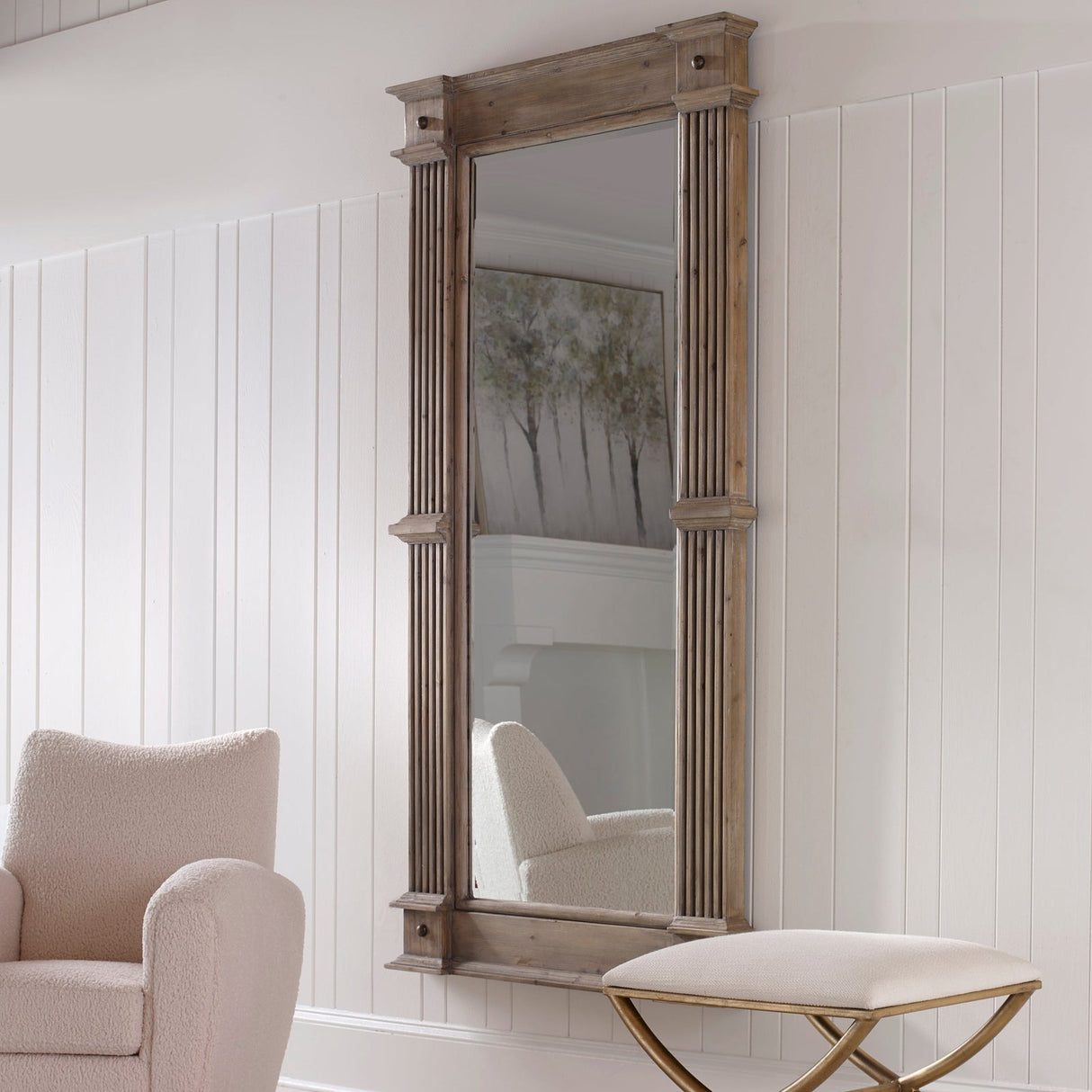 Uttermost Mcallister Natural Wood Oversized Mirror - Home Elegance USA