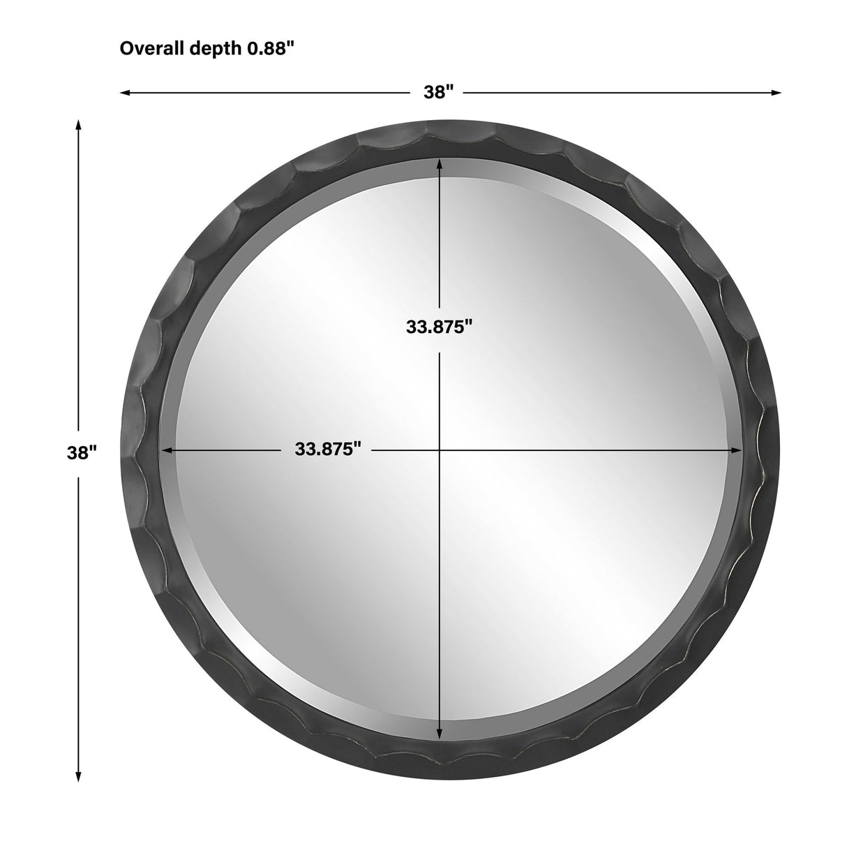 Uttermost Scalloped Edge Round Mirror - Home Elegance USA