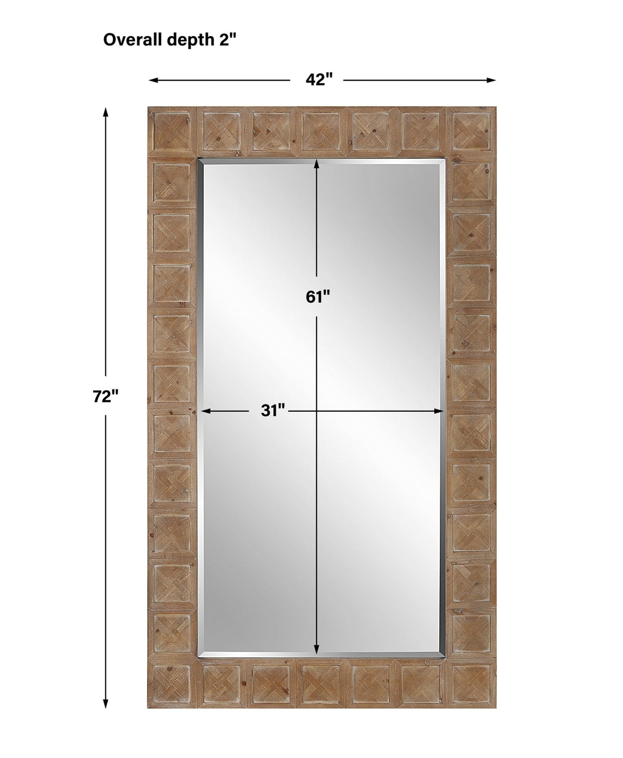 Uttermost Ranahan Rustic Farmhouse Mirror - Home Elegance USA