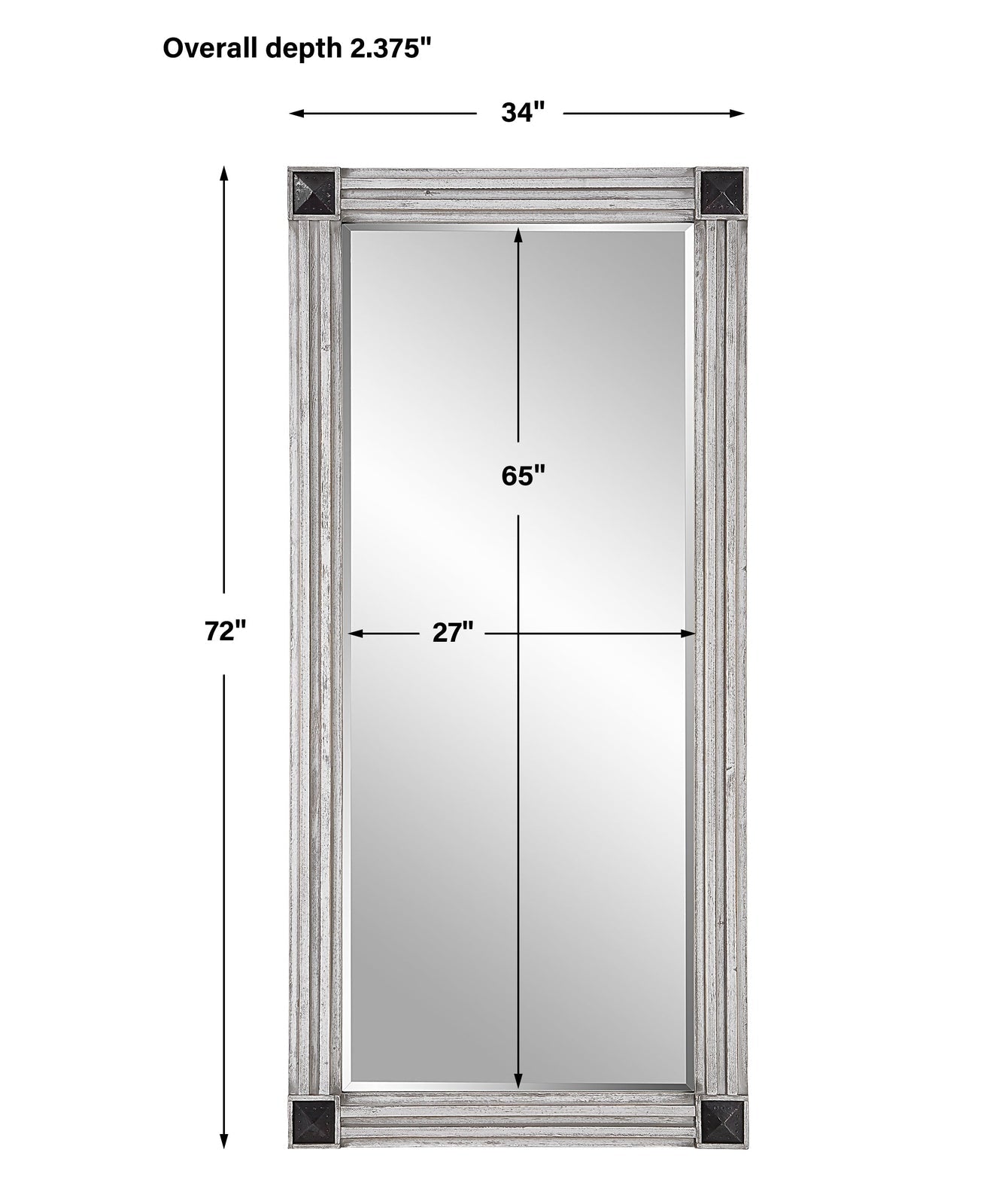 Uttermost Manor Distressed Oversized Mirror - Home Elegance USA